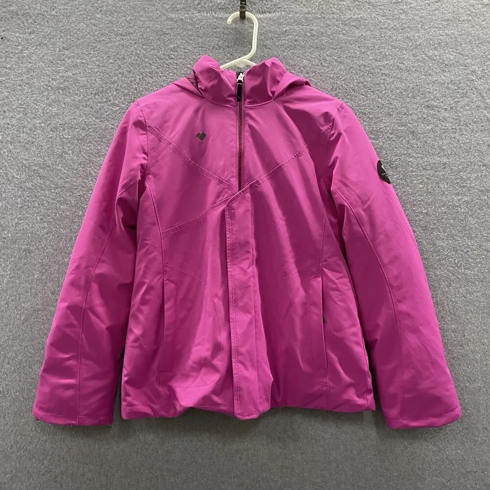 Obermeyer Rylee Teen Girls L 14-16 Pink Ski Jacket Hooded Insulated Snow Coat